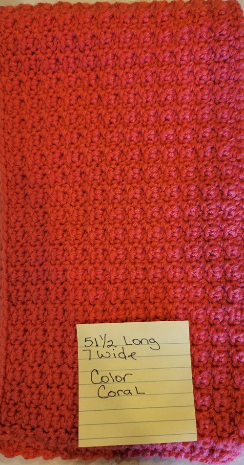 Coral Knitted Scarf