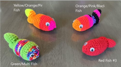 Crochet Fish Toy - Red Fish #3