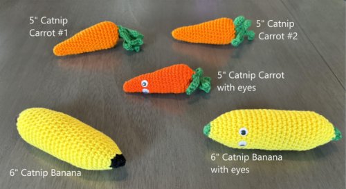 Catnip Crochet Pet Toy - 6&quot; Banana