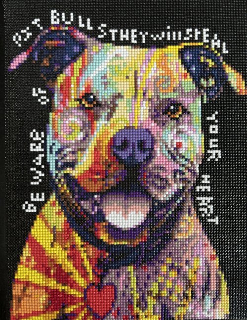 Beware of Pitbulls... Diamond Painting 