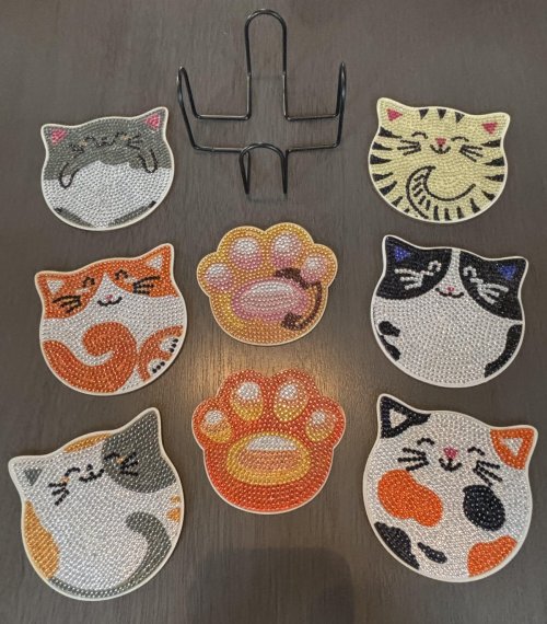 Cat Coasters, Set of 8