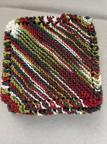 Crochet Dish/Wash Cloth - Red/Green/White (5 available)