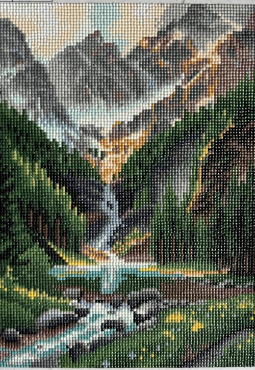 Diamond Art Mountain Waterfall