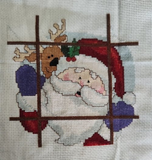 Cross Stitch Santa &amp; Reindeer