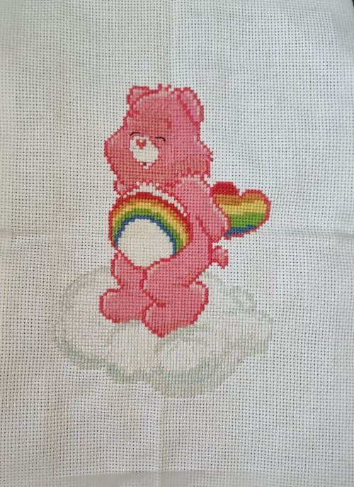 Pink Care Bear Cross Stitch picture