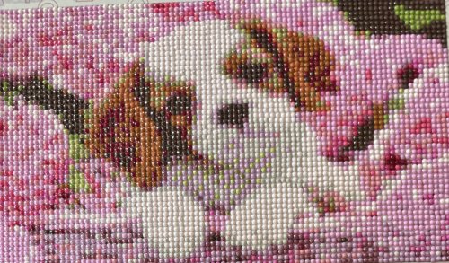 Diamond Art Puppy on Pink Blanket 