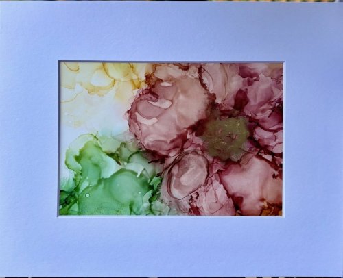 Alcohol Ink Painting: Poppy in Bloom (Metallic Gold Center)