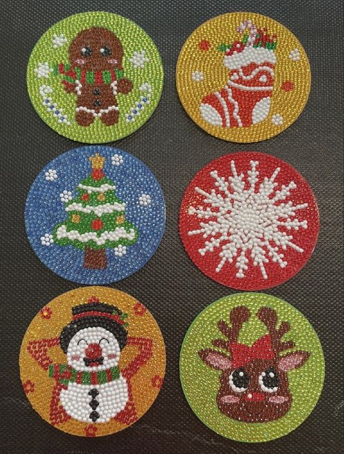 Diamond Art: Christmas Coasters, Set of 6 (#2)