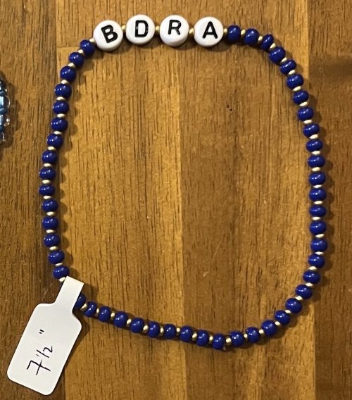 BDRA Bracelet, Dark Blue, 7.5" long