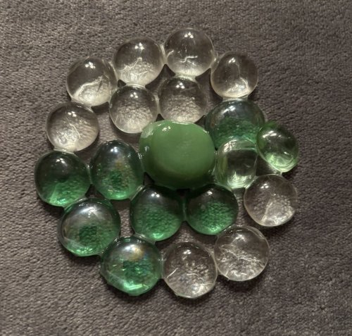 Sun Catcher: green and clear stones